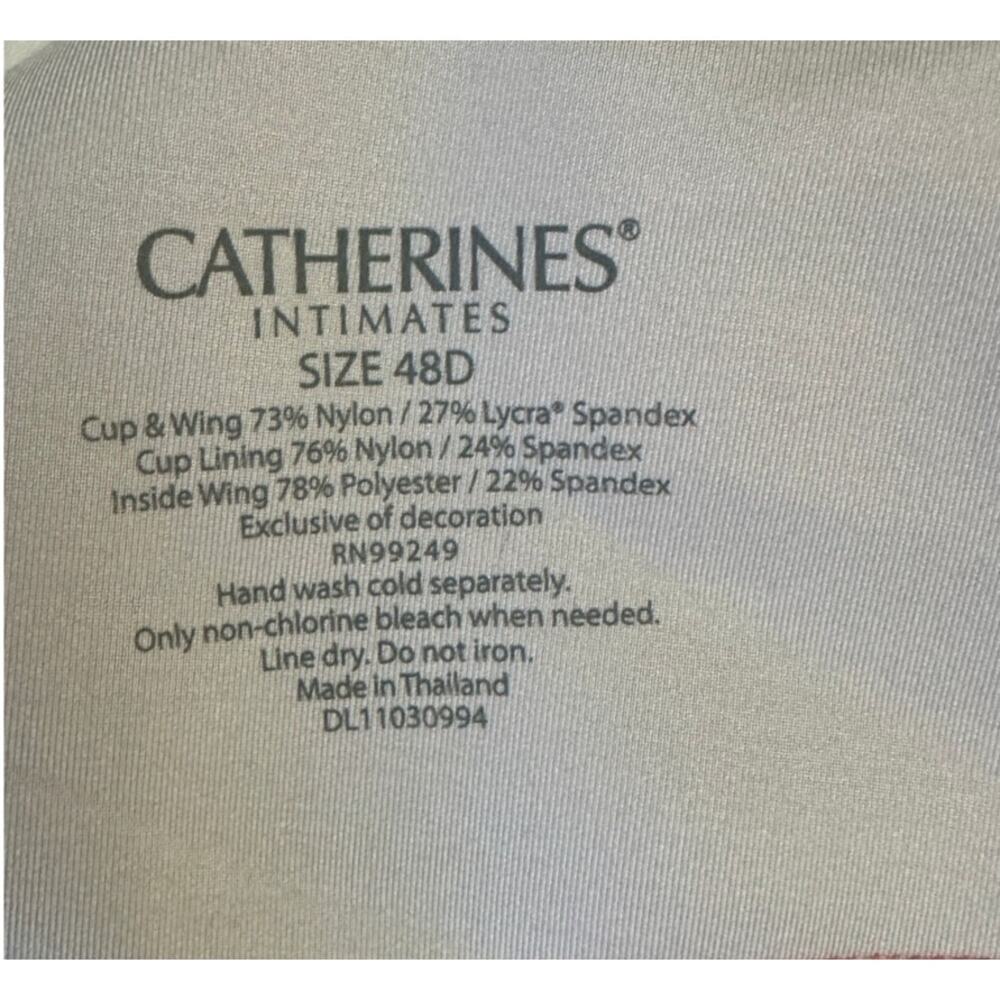 Catherines 48D Pink Patterned Bra - Picture 3 of 7